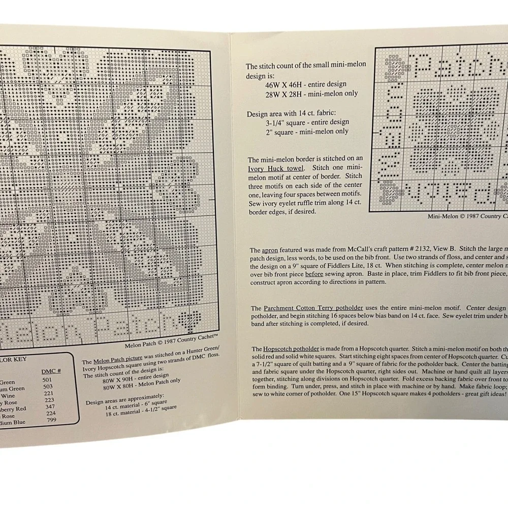 Country Cachet Melon Patch Counted‎ Cross Stitch Leaflet Designs